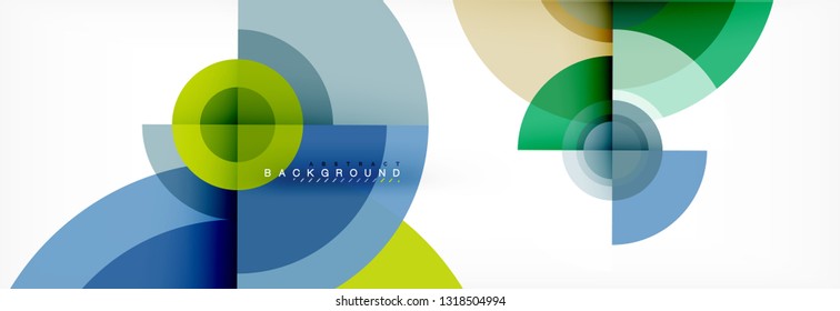 Minimal geometric circles and triangles abstract background, techno modern design, poster template, vector design