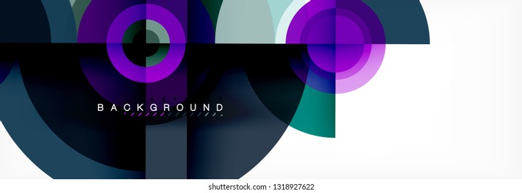 Minimal geometric circles and triangles abstract background, techno modern design, poster template, vector design