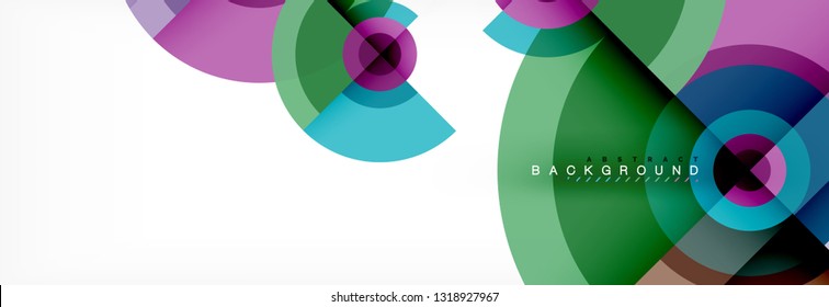 Minimal geometric circles and triangles abstract background, techno modern design, poster template, vector design