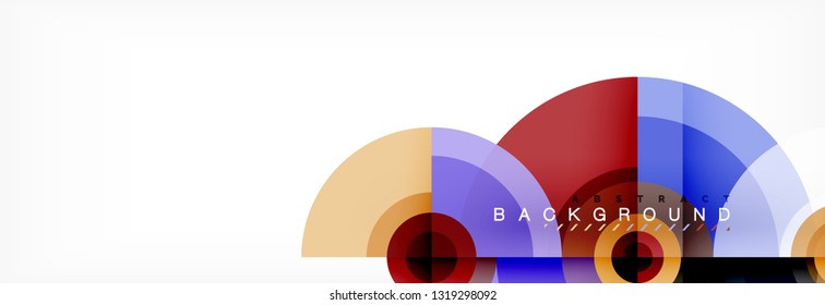 Minimal geometric circles and triangles abstract background, techno modern design, poster template, vector design