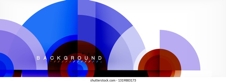 Minimal geometric circles and triangles abstract background, techno modern design, poster template, vector design