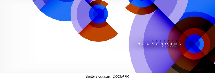 Minimal geometric circles and triangles abstract background, techno modern design, poster template, vector design