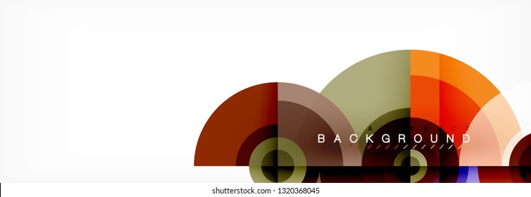 Minimal geometric circles and triangles abstract background, techno modern design, poster template, vector design