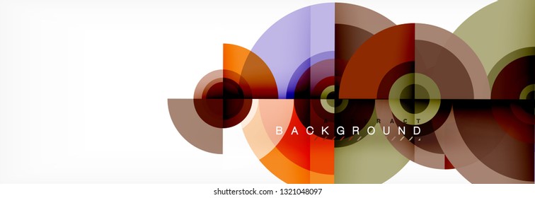 Minimal geometric circles and triangles abstract background, techno modern design, poster template, vector design