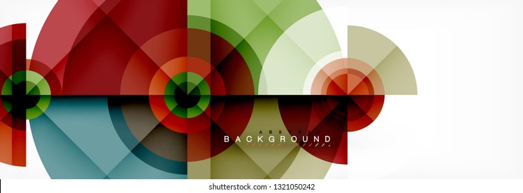 Minimal geometric circles and triangles abstract background, techno modern design, poster template, vector design