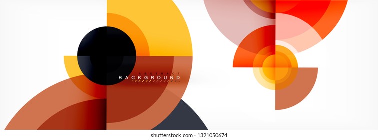 Minimal geometric circles and triangles abstract background, techno modern design, poster template, vector design