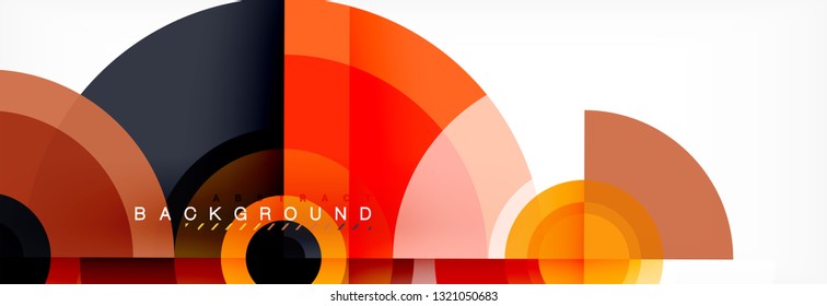 Minimal geometric circles and triangles abstract background, techno modern design, poster template, vector design