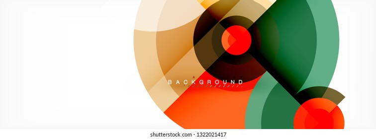 Minimal geometric circles and triangles abstract background, techno modern design, poster template, vector design