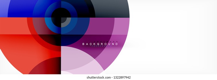 Minimal geometric circles and triangles abstract background, techno modern design, poster template, vector design