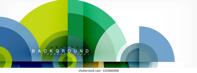 Minimal geometric circles and triangles abstract background, techno modern design, poster template, vector design
