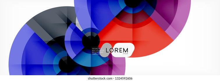 Minimale geometrische Kreise und abstrakte Dreiecke, techno-modernes Design, Plakatvorlage, Vektordesign