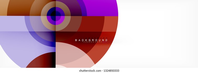 Minimal geometric circles and triangles abstract background, techno modern design, poster template, vector design