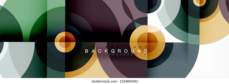Mínimo círculos geométricos e triângulos fundo abstrato, techno design moderno, modelo de cartaz, projeto vetorial