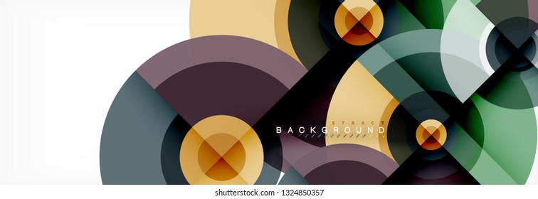 Mínimo círculos geométricos e triângulos fundo abstrato, techno design moderno, modelo de cartaz, projeto vetorial