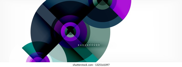 Mínimo círculos geométricos e triângulos fundo abstrato, techno design moderno, modelo de cartaz, projeto vetorial
