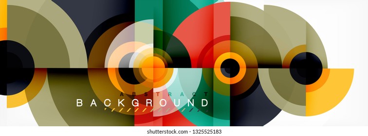 Mínimo círculos geométricos e triângulos fundo abstrato, techno design moderno, modelo de cartaz, projeto vetorial