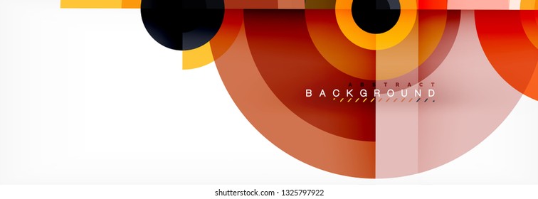 Minimal geometric circles and triangles abstract background, techno modern design, poster template, vector design