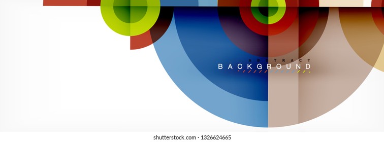 Minimal geometric circles and triangles abstract background, techno modern design, poster template, vector design