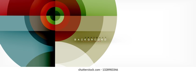 Minimal geometric circles and triangles abstract background, techno modern design, poster template, vector design