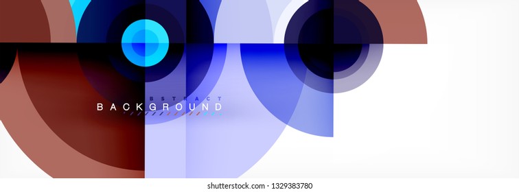 Minimal geometric circles and triangles abstract background, techno modern design, poster template, vector design