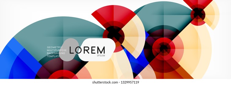 Minimale geometrische Kreise und abstrakte Dreiecke, techno-modernes Design, Plakatvorlage, Vektordesign