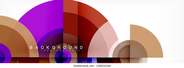 Minimal geometric circles and triangles abstract background, techno modern design, poster template, vector design