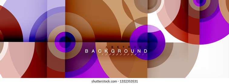 Minimal geometric circles and triangles abstract background, techno modern design, poster template, vector design