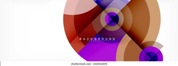 Minimal geometric circles and triangles abstract background, techno modern design, poster template, vector design