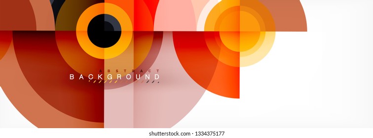 Minimal geometric circles and triangles abstract background, techno modern design, poster template, vector design
