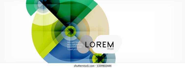 Minimal geometric circles and triangles abstract background, techno modern design, poster template, vector design