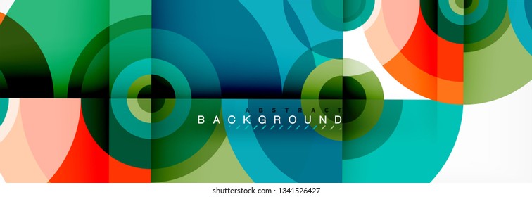 Minimale geometrische Kreise und abstrakte Dreiecke, techno-modernes Design, Plakatvorlage, Vektordesign