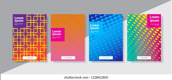 Minimal geometric colorful background template set