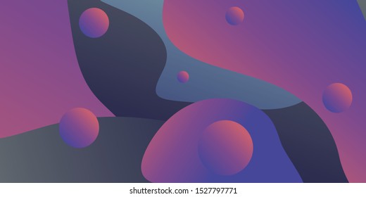 Minimal geometric composition with fluid shapes for landing page background. Liquid, wavy, gradient, flowing, dynamic shape background. Trendy and modern background color. Cool banner design template.