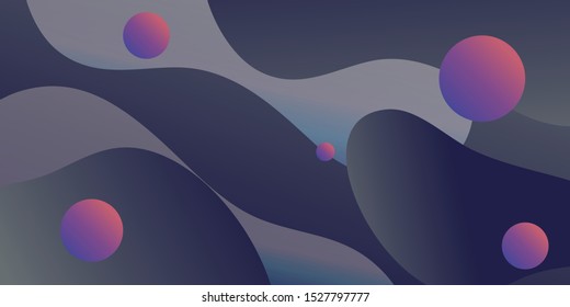 Minimal geometric composition with fluid shapes for landing page background. Liquid, wavy, gradient, flowing, dynamic shape background. Trendy and modern background color. Cool banner design template.