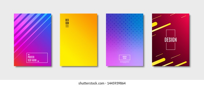 Minimal geometric cover design. Dynamic colorful vector backgrounds. Future geometric patterns. Poster gradient template. Book brochure backgrounds. Diagonal stripes pattern. Vector design template