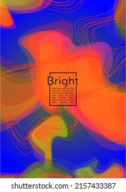 Minimal Geometric Cover Design with Gradient and Abstract Lines, Figures for your Business.  Magazine Fluid Rainbow Poster Design, Gradient Effect for Electronic Festival.