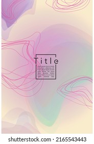 Minimal Geometric Cover Design with Gradient and Abstract Lines, Figures for your Business.  Leaflet Fluid Rainbow Poster Design, Gradient Effect for Music Festival.