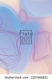 Minimal Geometric Cover Design with Gradient and Abstract Lines, Figures for your Business.  Flyer Fluid Rainbow Poster Design, Gradient Effect for Music Festival.
