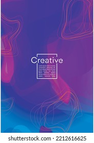 Minimal Geometric Cover Design with Gradient and Abstract Lines, Figures for your Business.  Page Fluid Rainbow Poster Design, Gradient Effect for Performance.