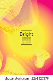 Minimal Geometric Cover Design with Gradient and Abstract Lines, Figures for your Business.  Brochure Fluid Rainbow Poster Design, Gradient Effect for Dj Party.