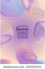 Minimal Geometric Cover Design with Gradient and Abstract Lines, Figures for your Business.  Magazine Fluid Rainbow Poster Design, Gradient Effect for Identity.