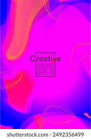 Minimales geometrisches Cover-Design mit Farbverlauf und Abstrakten Linien, Figuren für Ihr Unternehmen.  Flyer Fluid Rainbow Poster Design, Gradient Effekt für Elektronische Musik Festival.