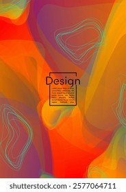 Minimal Geometric Cover Design with Gradient and Abstract Lines, Figures for your Business.  Brochure Fluid Rainbow Poster Design, Gradient Effect for Annual Report.