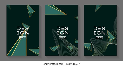 Minimal geometric cover. Dynamic shapes composition. Eps10 vector.