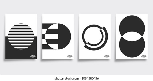 Conjunto mínimo de plantillas de cubierta geométrica. Ilustración vectorial.