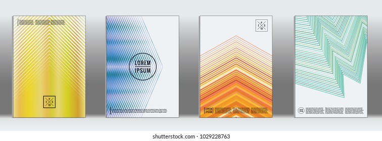 Minimal geometric cover.  Vector abstract line pattern for poster design.  Set of templates for business brochures.  2d prints for banner background.  Graphic design for annual album backdrop.