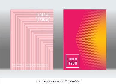Minimal geometric cover. Vector abstract line pattern for poster design. Set of templates for business brochures.  2d prints for banner background. Graphic pattern for annual album backdrop.