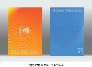 Minimal geometric cover. Vector abstract line pattern for poster design. Set of templates for business brochures.  2d prints for banner background. Graphic pattern for annual album backdrop.