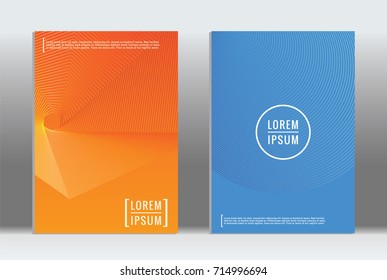 Minimal geometric cover. Vector abstract line pattern for poster design. Set of templates for business brochures.  2d prints for banner background. Graphic pattern for annual album backdrop.