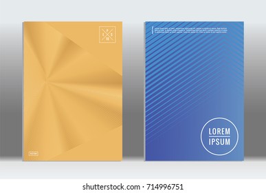 Minimal geometric cover. Vector abstract line pattern for poster design. Set of templates for business brochures.  2d prints for banner background. Graphic pattern for annual album backdrop.